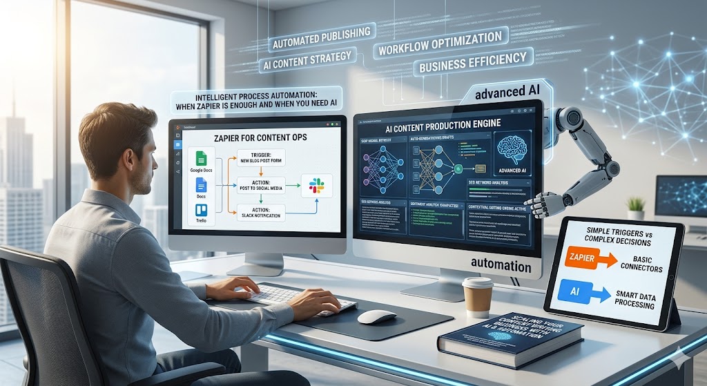 Thumbnail for blog post: Intelligent process automation: When Zapier Is Enough and When You Need AI